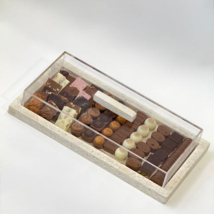 Travertine Tray - Pralines & Fresh Chocolate