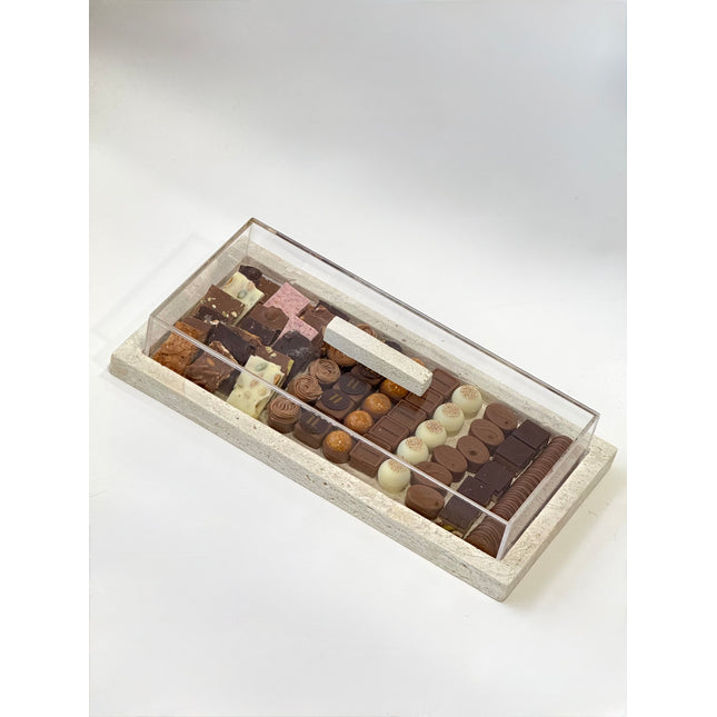 Travertine Tray - Pralines & Fresh Chocolate