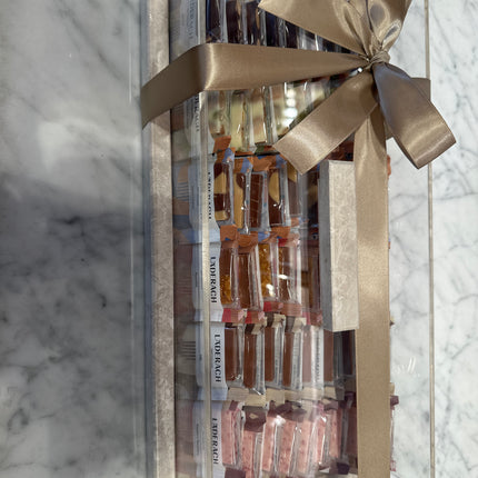 Travertine tray of mini freshchocolates